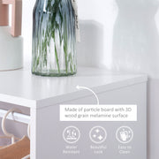 White Open Wardrobe On Wheels With Hanging Rail And Shelves For Bedroom Or Hallway