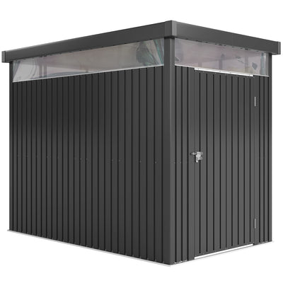 Galvanised Steel Garden Storage Shed with Roof Windows and Lockable Door for Tool Storage by Outsunny