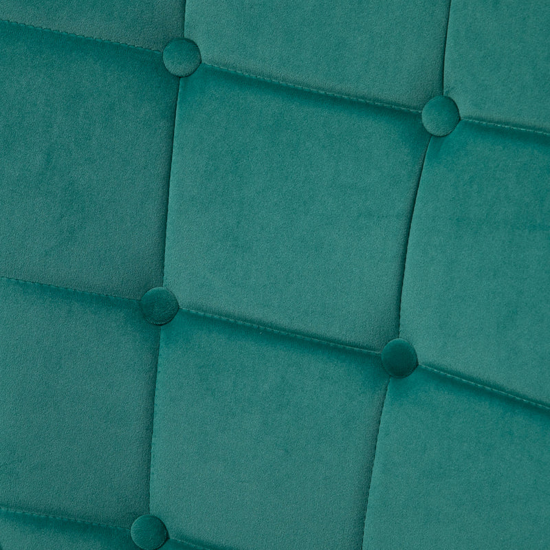 Velvet Wingback Armchair with Footstool for Living Room or Bedroom Steel Legs Dark Green