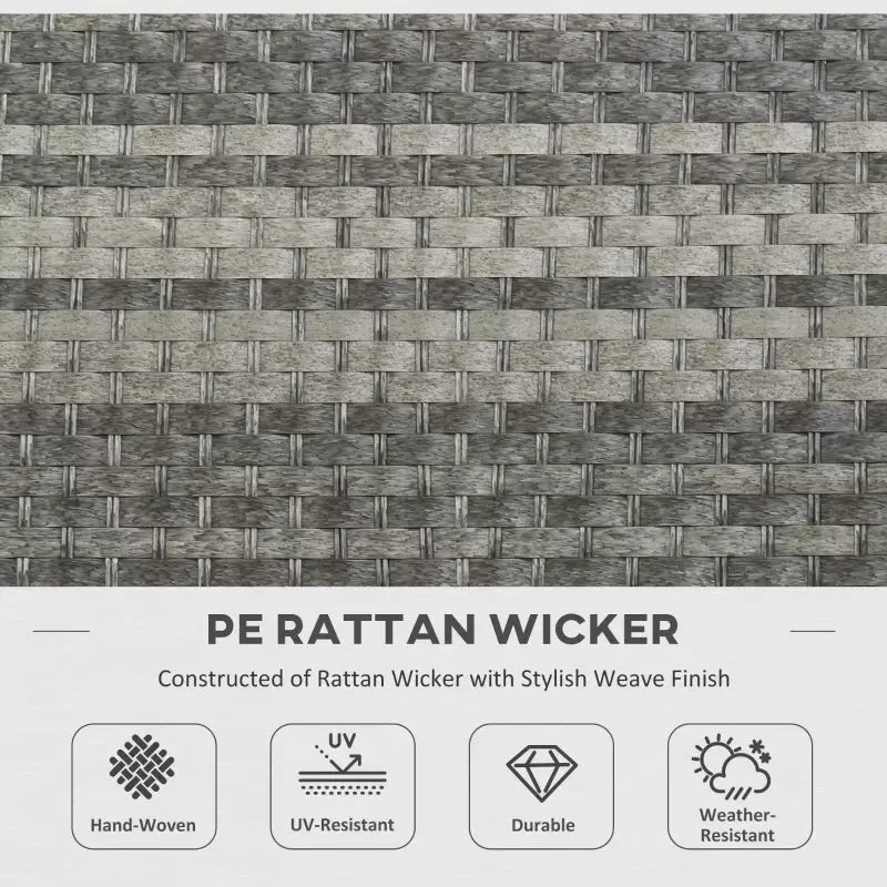 9 Seater Rattan Corner Sofa with Fire Pit Table & Footstools