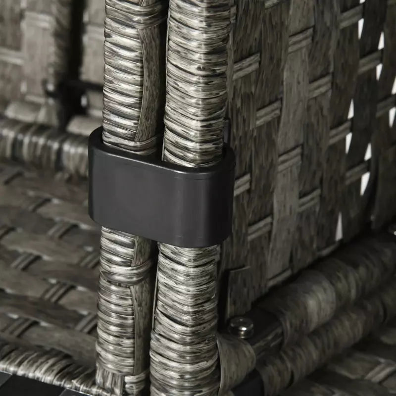 9 Seater Rattan Corner Sofa with Fire Pit Table & Footstools