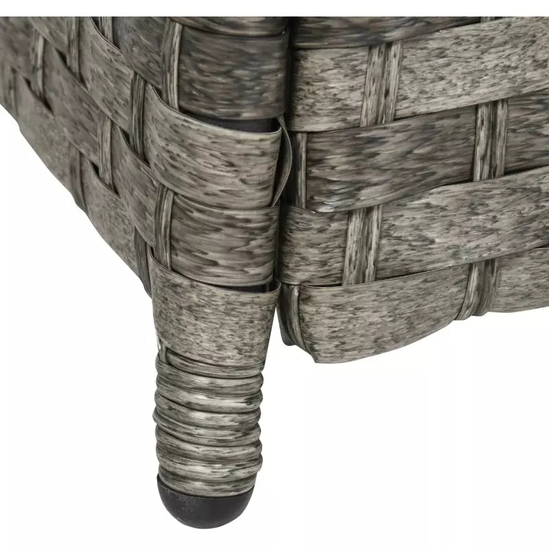 9 Seater Rattan Corner Sofa with Fire Pit Table & Footstools