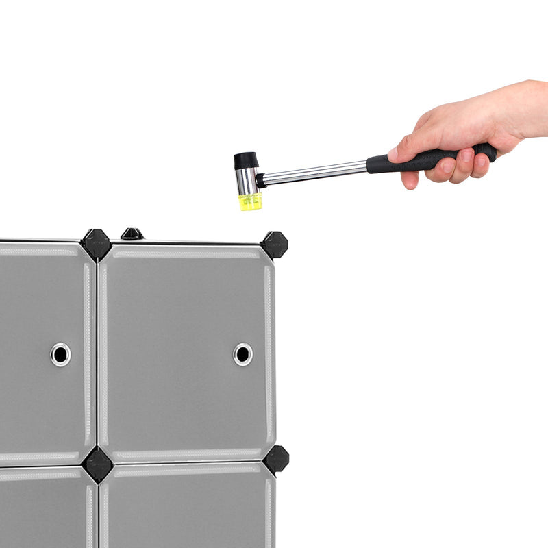 Rubber mallet used to tap the panel connectors into place during assembly