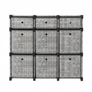 SONGMICS 9-cube storage organiser in heather grey, front view