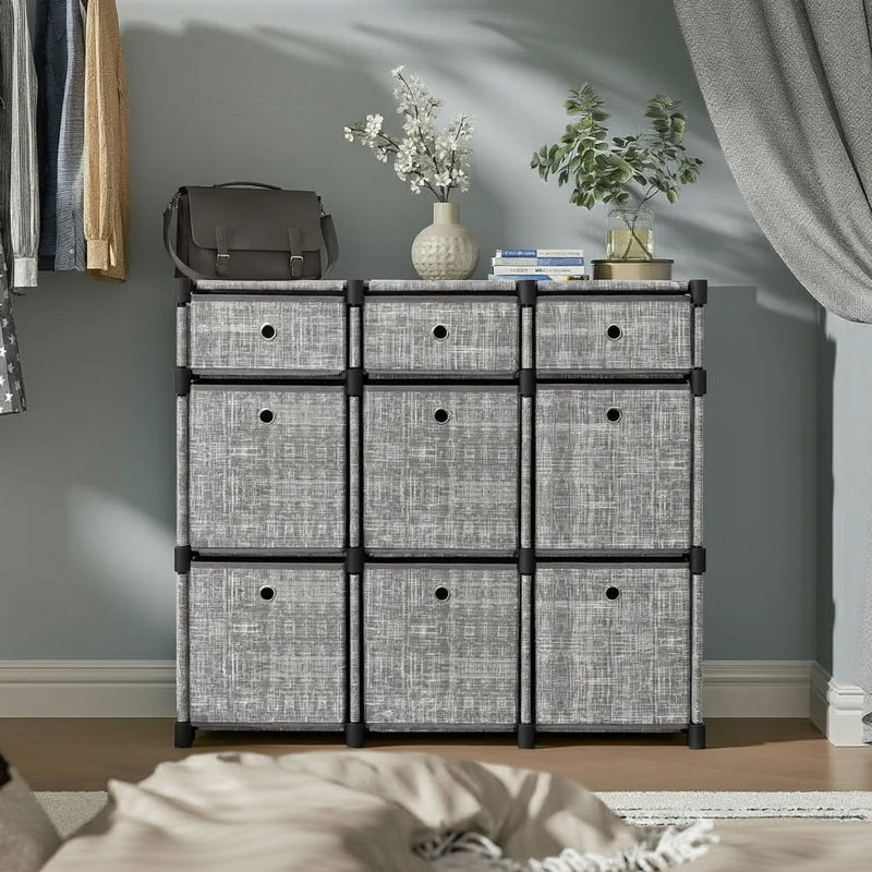 Cube organiser styled in a living room setting