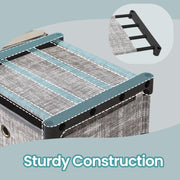 Close-up of fabric storage box and connector
