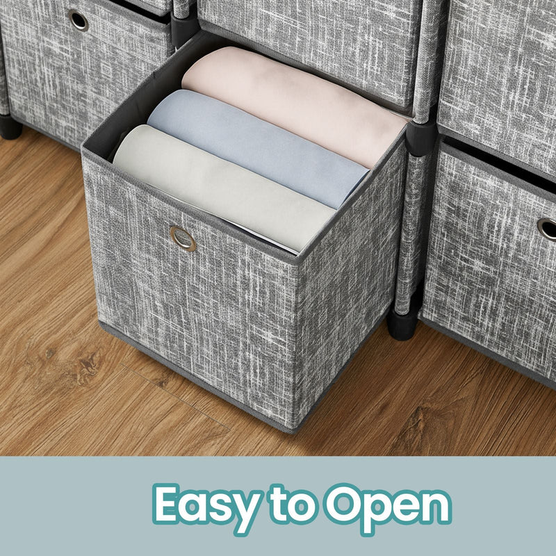 Cube organiser holding toys and books