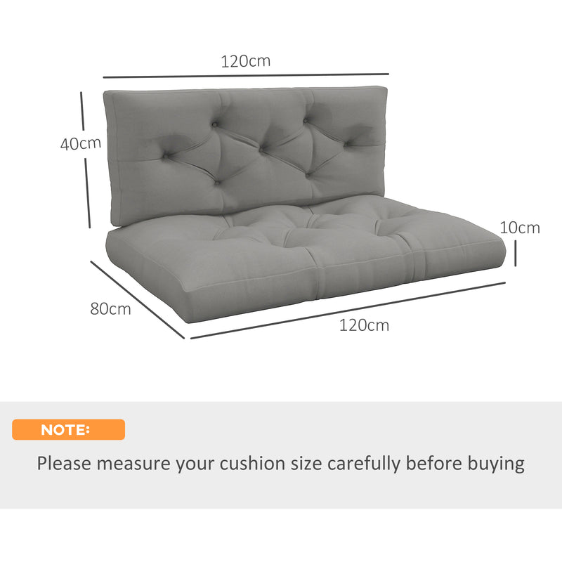 Light Grey Padded Pallet Cushion Set for Garden Seating Comfort and Outdoor Use