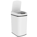 12L Touchless Kitchen Bin with Motion Sensor and Fingerprint Resistant Steel White AOSOM