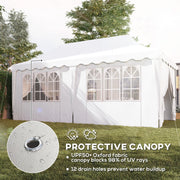 White 3 x 6m Pop Up Gazebo With Sides UPF50+ Adjustable Marquee Tent With Carry Bag by Outsunny