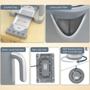 2 Piece Textured Kettle and Toaster Set With Fast Boil and Even Toasting Grey