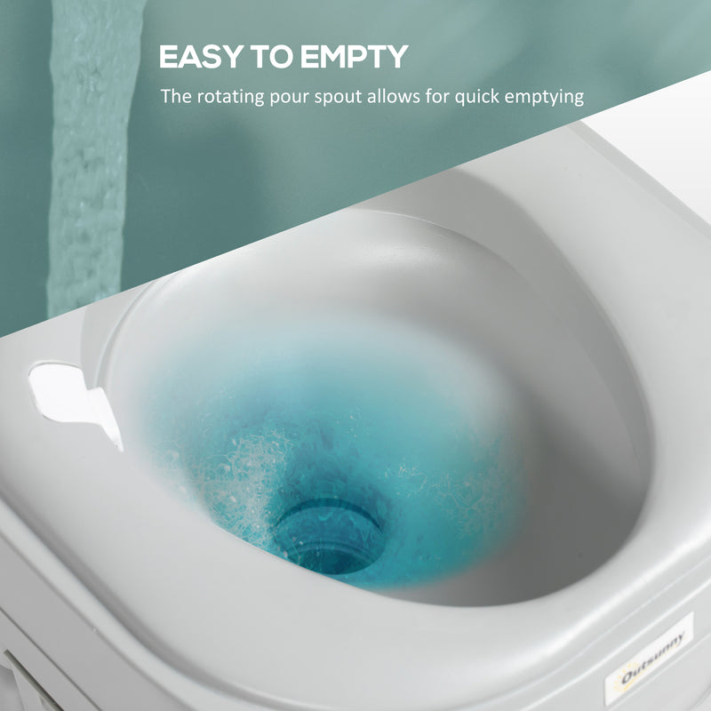 Portable Camping Toilet With Easy Flush and Odour Control for Outdoor Trips Grey