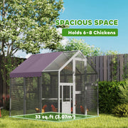 Large Walk In Chicken Run with Waterproof UV Resistant Cover for 6 8 Chickens for Garden Farm by PawHut