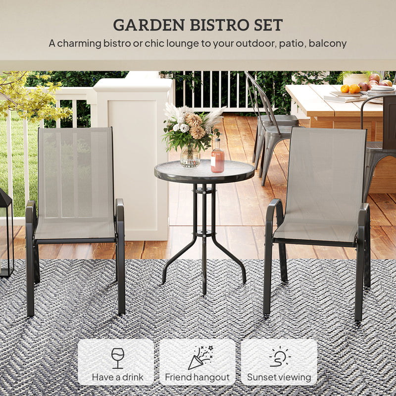 Outsunny Three-Piece Outdoor Garden Set - Light Grey AOSOM
