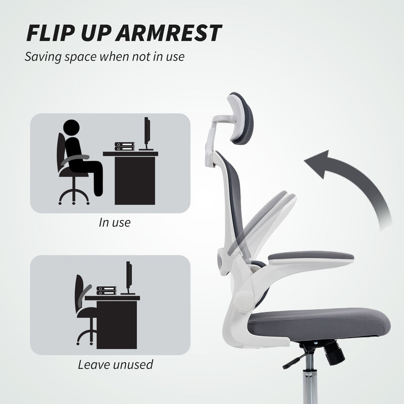 Office Chair with Adjustable Height and Lumbar Support for Home Working Charcoal Grey