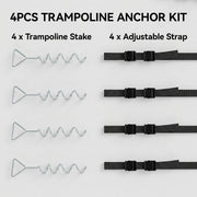 Trampoline Anchor Kit for Securing Outdoor Play Equipment in Windy Weather Silver AOSOM