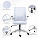 White Mesh Swivel Office Chair with Lumbar Support Ergonomic Design by Vinsetto