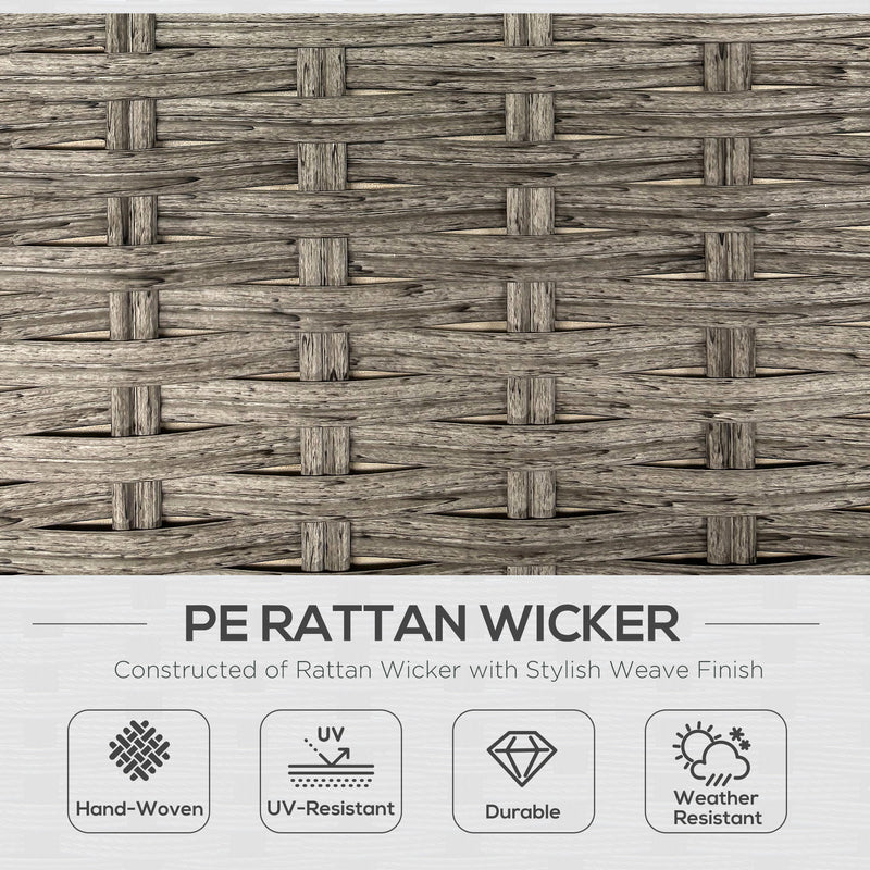 6 Seater Rattan Garden Sofa Set With Cushions and Liftable Table Light Grey by Outsunny