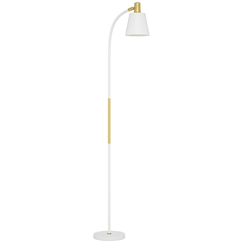 White Adjustable Floor Lamp for Living Room with Spotlight and Rocker Switch