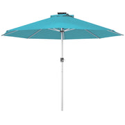Blue 3m Garden Parasol With Solar LED Lights Ideal For Outdoor Shade And Evening Use