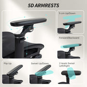 Ergonomic High Back Mesh Office Chair With Lumbar Support For Home Or Work, Black AOSOM