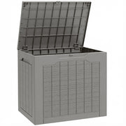 93L Waterproof Plastic Garden Storage Box With Carry Handles For Outdoor Use Khaki