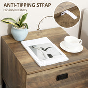 Set of 2 Retro Bedside Tables with 2 Drawers and Metal Frame for Bedroom Coffee