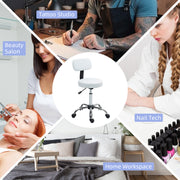 White 360 Degree Swivel Salon Stool with Adjustable Height by HOMCOM