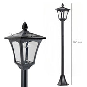 Set of 2 1.6M Solar Post Lights Dimmable LED Lanterns for Garden Pathway by Outsunny