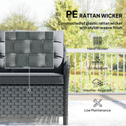 Garden Rattan Furniture Set with Cushions and Coffee Table for Relaxing Outdoors Dark Grey Outsunny