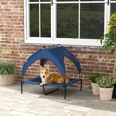 Elevated Cooling Pet Bed With Breathable Mesh For Medium And Large Dogs Dark Blue
