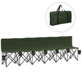 Folding 6 Seater Camping Bench for Easy Group Seating with Carry Bag Green