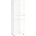 Freestanding 4 Door Kitchen Cabinet with Adjustable Shelves and Drawers for Storage White