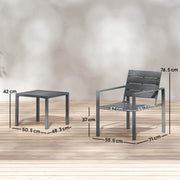 Garden Bistro Set for 2 with Weather-Resistant Chairs and Table for Patio or Balcony Outsunny