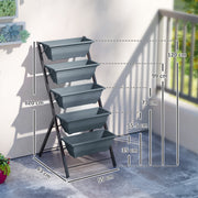 5 Tier Vertical Raised Garden Bed With Removable Planter Boxes For Outdoor Use Grey