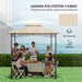 Beige Grill Gazebo Replacement Canopy UPF50+ Double Tiered 1.5 x 2.4m Top Cover by Outsunny