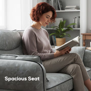 2 Seater Sofas, Dark Grey Faux Leather Loveseat Sofa Ideal for Small Spaces