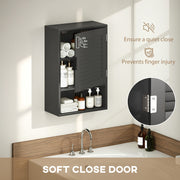 Wall Mounted Bathroom Cabinet With Adjustable Shelves Ideal For Compact Spaces Black AOSOM