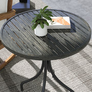 Grey 66cm Galvanised Steel Round Garden Table Weather Resistant by Outsunny