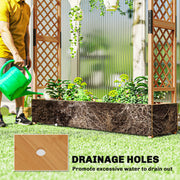 Large Wooden Garden Planter With Trellis Ideal for Climbing Plants Fir Wood Brown Outsunny