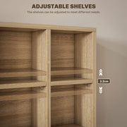 CD Storage Cabinet with Adjustable Shelves for Media and Display 89 x 130 cm ,Natural Wood