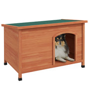 Outdoor Wooden Dog Kennel With Removable Floor and Open Roof for Easy Cleaning Natural Wood