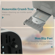 4 Slice Toaster with Dual Controls for Easy Family Breakfasts Grey AOSOM