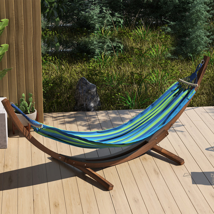 Brown 3.25m Wooden Hammock Stand Universal Fit for Garden and Camping by Outsunny