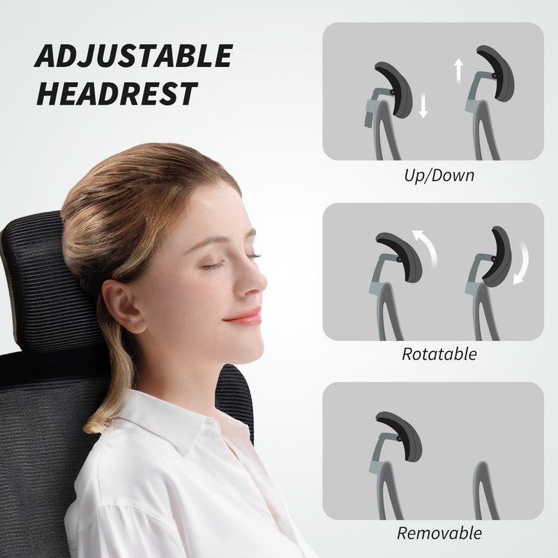 Mesh Office Chair with Lumbar Support and Flip Up Arms for Comfortable All Day Work Black