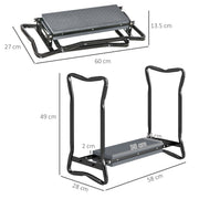 2 in 1 Garden Kneeler Seat Foldable Kneeling Pad and Support Bench Grey by Outsunny