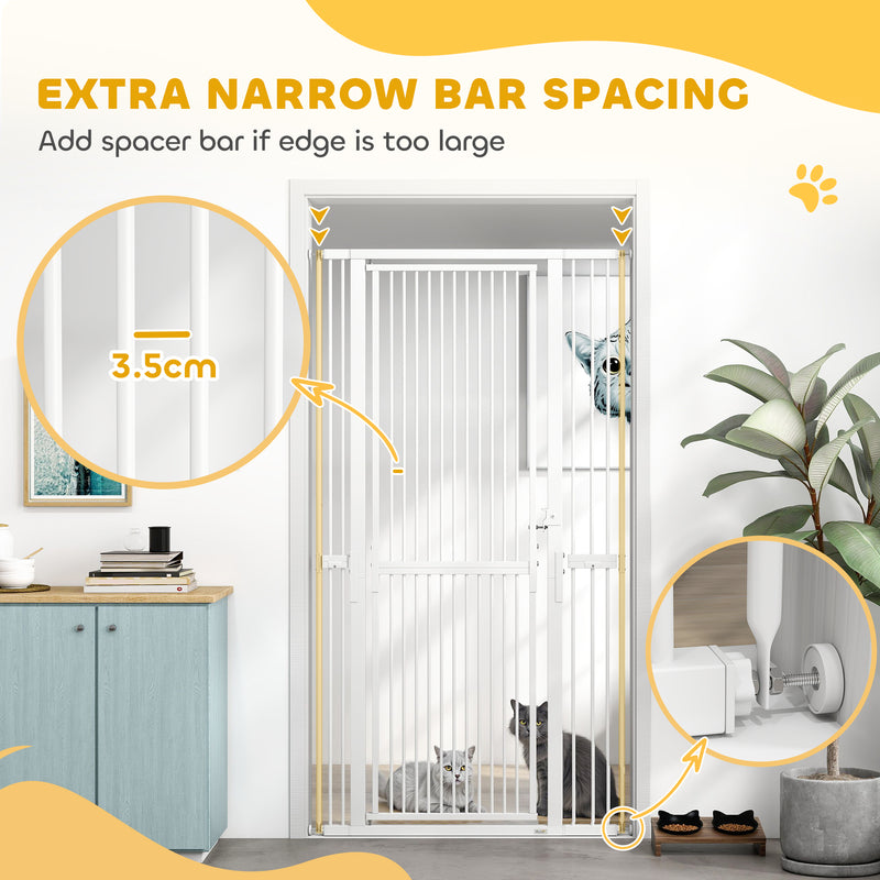 Extra Tall Pet Gate 180cm Pressure Fit for Doorways with Narrow Gaps Grey AOSOM