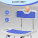 Blue Height Adjustable Shower Chair with Backrest and Anti-Slip Feet by HOMCOM