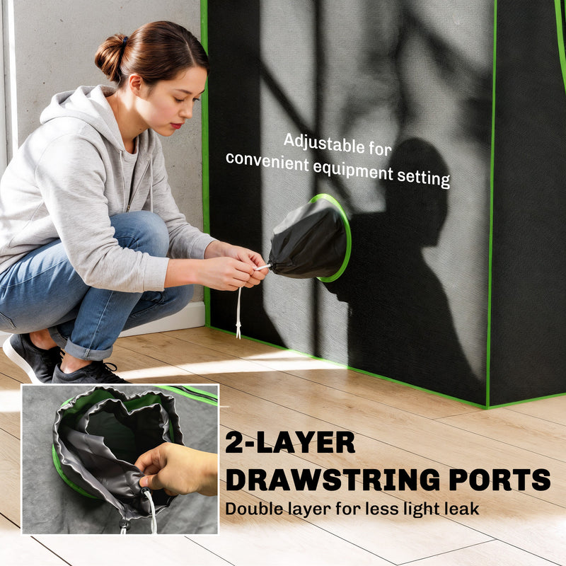 Hydroponic Indoor Grow Tent With Reflective Mylar And Observation Window For Growing Indoor Plants