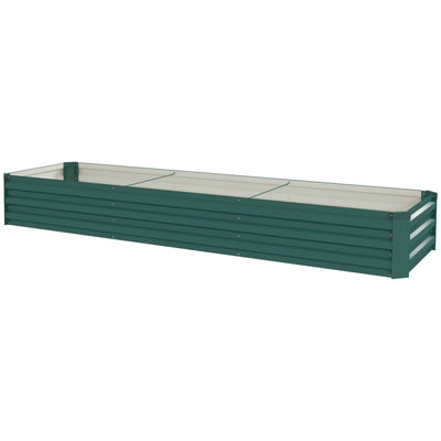Galvanised Steel Raised Garden Bed 60 x 240cm With Open Bottom For Easy Drainage AOSOM